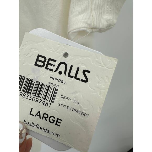 Coral Bay Off White‎ Margarita V-Neck Tee T-Shirt Women's Size Large L NWT - Picture 5 of 8